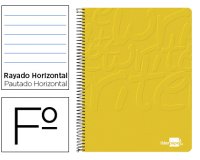 Cuaderno espiral liderpapel folio write tapa blanda 80h 60gr horizontal con margen color amarillo