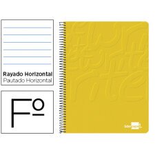 Cuaderno espiral liderpapel folio write tapa blanda 80h 60gr horizontal con margen color amarillo