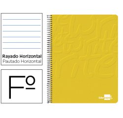 Cuaderno espiral liderpapel folio write tapa blanda 80h 60gr horizontal con margen color amarillo