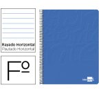Cuaderno espiral liderpapel folio write tapa blanda 80h 60gr horizontal con margen color azul