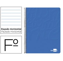 Cuaderno espiral liderpapel folio write tapa blanda 80h 60gr horizontal con margen color azul