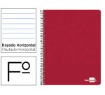 Cuaderno espiral liderpapel folio write tapa blanda 80h 60gr horizontal con margen color rojo