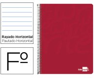 Cuaderno espiral liderpapel folio write tapa blanda 80h 60gr horizontal con margen color rojo