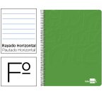 Cuaderno espiral liderpapel folio write tapa blanda 80h 60gr horizontal con margen color verde
