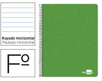 Cuaderno espiral liderpapel folio write tapa blanda 80h 60gr horizontal con margen color verde
