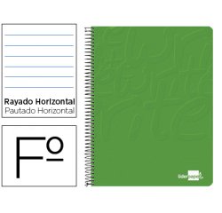 Cuaderno espiral liderpapel folio write tapa blanda 80h 60gr horizontal con margen color verde
