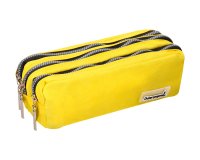 Estuche portatodo liderpapel rectangular 3 bolsillos amarillo pastel 185x80x70 mm