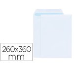 Sobre liderpapel bolsa blanco 260x360 mm solapa tira de silicona papel offset 100 gr caja de 250 unidades