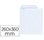 Sobre liderpapel bolsa blanco 260x360 mm solapa tira de silicona papel offset 100 gr caja de 250 unidades