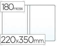 Funda portadocumento cuarto doble 180 micras pvc transparente 220x350mm