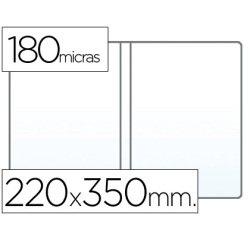Funda portadocumento cuarto doble 180 micras pvc transparente 220x350mm