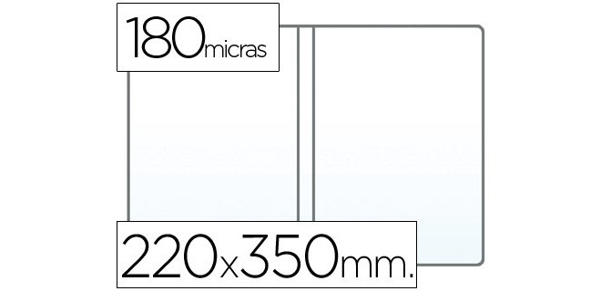 Funda portadocumento cuarto doble 180 micras pvc transparente 220x350mm