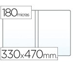 Funda portadocumento q-connect folio doble 180 micras pvc transparente 330x470mm