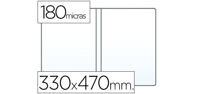 Funda portadocumento q-connect folio doble 180 micras pvc transparente 330x470mm