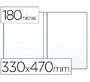 Funda portadocumento q-connect folio doble 180 micras pvc transparente 330x470mm