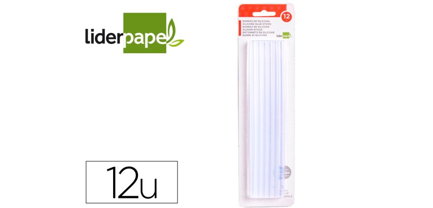 Barra termofusible liderpapel 7 mm de diametro x 200 mm de alto blister de 12 unidades