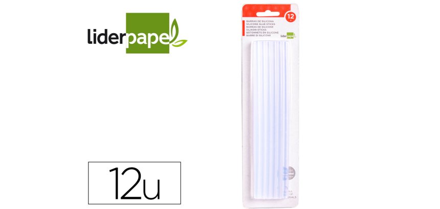 Barra termofusible liderpapel 7 mm de diametro x 200 mm de alto blister de 12 unidades