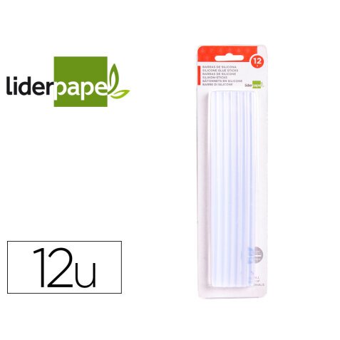 Barra termofusible liderpapel 7 mm de diametro x 200 mm de alto blister de 12 unidades