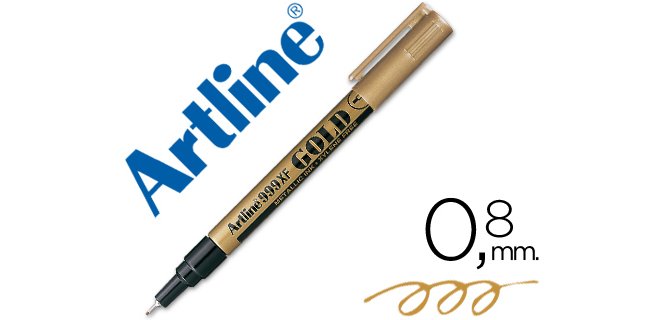 Rotulador artline marcador permanente tinta metalica ek-999 oro punta redonda 0.8 mm