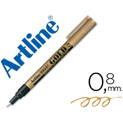 Rotulador artline marcador permanente tinta metalica ek-999 oro punta redonda 0.8 mm