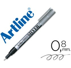 Rotulador artline marcador permanente tinta metalica ek-999 plata punta redonda 0.8 mm