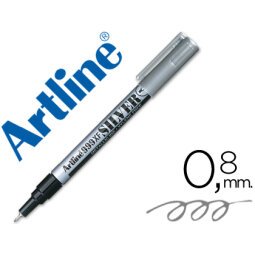 Rotulador artline marcador permanente tinta metalica ek-999 plata punta redonda 0.8 mm