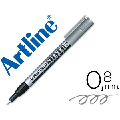 Rotulador artline marcador permanente tinta metalica ek-999 plata punta redonda 0.8 mm