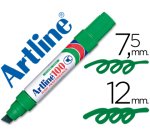 Rotulador artline marcador permanente 100 verde punta biselada