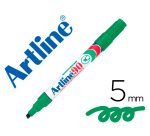 Rotulador artline marcador permanente ek-90 verde punta biselada 5 mm papel metal y cristal