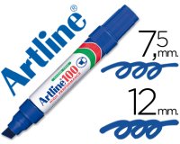 Rotulador artline marcador permanente 100 azul punta biselada