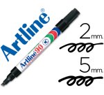 Rotulador artline marcador permanente ek-90 negro punta biselada 5 mm papel metal y cristal