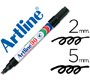 Rotulador artline marcador permanente ek-90 negro punta biselada 5 mm papel metal y cristal