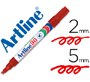 Rotulador artline marcador permanente ek-90 rojo punta biselada 5 mm papel metal y cristal
