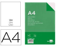 Recambio liderpapel Folio 100 hojas 60g  liso sin margen 4 taladros