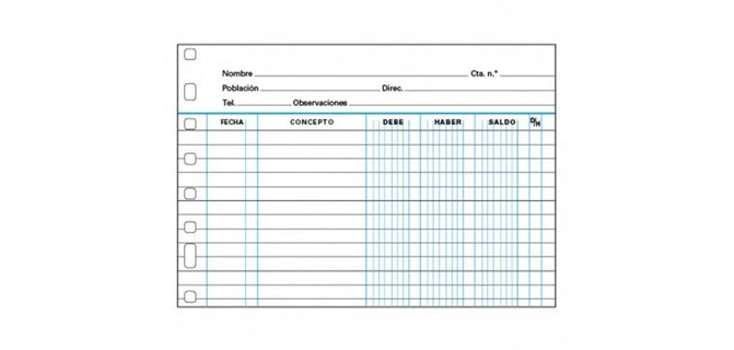 Recambio multifin 3006 folio apaisado cuentas corrientes 50 hojas 315x215 mm