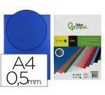 Tapa encuadernacion liderpapel polipropileno a4 0.5mm azul opaco paquete de 100 unidades