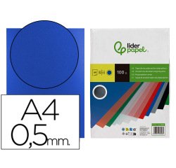 Tapa encuadernacion liderpapel polipropileno a4 0.5mm azul opaco paquete de 100 unidades