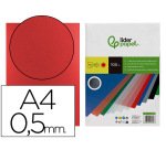 Cubiertas para encuadernar Liderpapel polipropileno A4 0,5mm rojo opaco - Paquete de 100 unidades