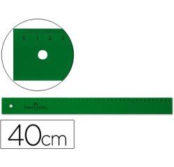 Regla faber castell 40 cm plastico verde