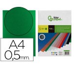 Cubiertas para encuadernar Liderpapel polipropileno A4 0,5mm verde opaco - Paquete de 100 unidades