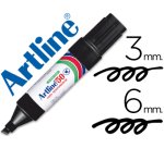 Rotulador artline marcador permanente ek-50 negro punta biselada 6 mm papel metal y cristal