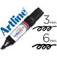 Rotulador artline marcador permanente ek-50 negro punta biselada 6 mm papel metal y cristal