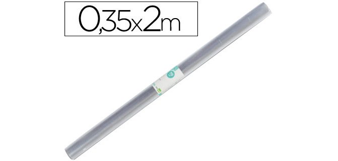 Rollo plástico forralibros 0,35x2 mt Liderpapel