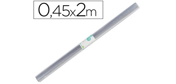 Rollo plástico forralibros 0,45x2 mt liderpapel