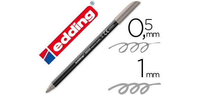 Rotulador edding punta fibra 1200 gris n.12 punta redonda 0.5 mm
