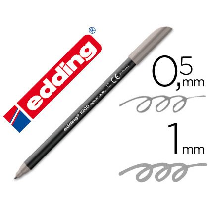 Rotulador edding punta fibra 1200 gris n.12 punta redonda 0.5 mm