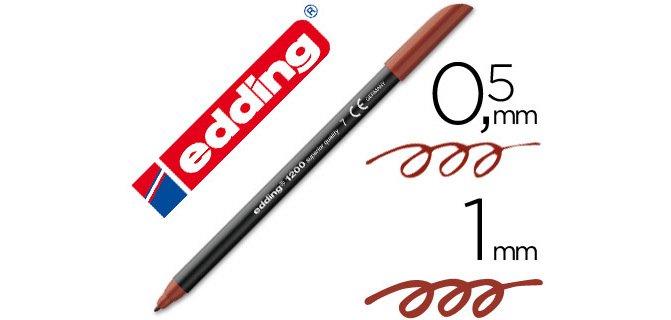 Rotulador edding punta fibra 1200 marron n.7 punta redonda 0.5 mm
