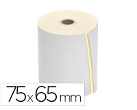 Rollo sumadora q-connect electro 75 mm ancho x 65 mm diametro copiativo con 2 hojassin bisfenol a