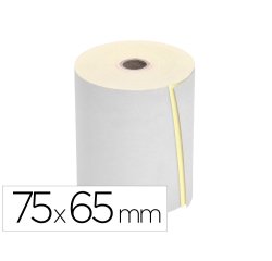 Rollo sumadora q-connect electro 75 mm ancho x 65 mm diametro copiativo con 2 hojassin bisfenol a