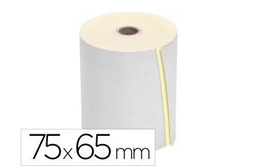 Rollo sumadora q-connect electro 75 mm ancho x 65 mm diametro copiativo con 2 hojassin bisfenol a